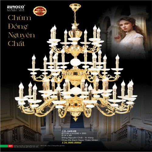 Đèn chùm đồng Euroto CD-345/49