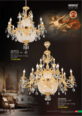 Đèn chùm đồng Euroto CD-457/12, CD-458/25