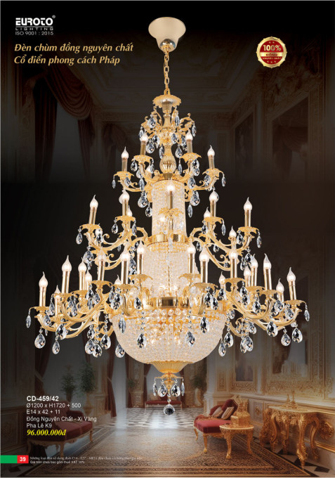 Đèn chùm đồng Euroto CD-459/42