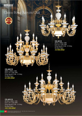 Đèn chùm đồng Euroto CD-461/8, CD-462/15, CD-463/18
