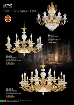 Đèn chùm đồng Euroto CD-421/6, CD-467/8, CD-468/15