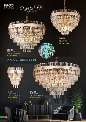 Đèn chùm pha lê Euroto CFL-251, CFL-252, CFL-253, V-820
