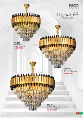 Đèn chùm pha lê Euroto CFL-264, CFL-265, CFL-266