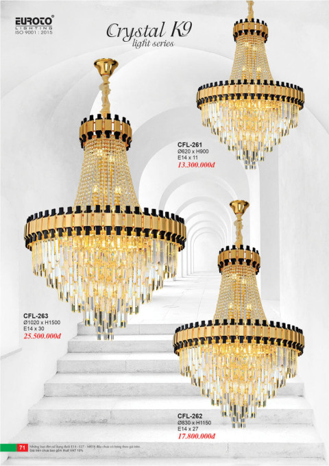 Đèn chùm pha lê Euroto CFL-261, CFL-262, CFL-263