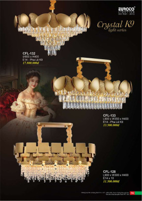 Đèn chùm pha lê Euroto CFL-132, CFL-133, CFL-128
