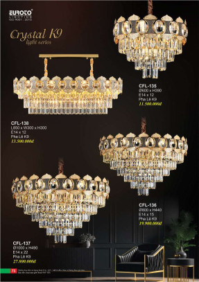 Đèn chùm pha lê Euroto CFL-135, CFL-136, CFL-137, CFL-138