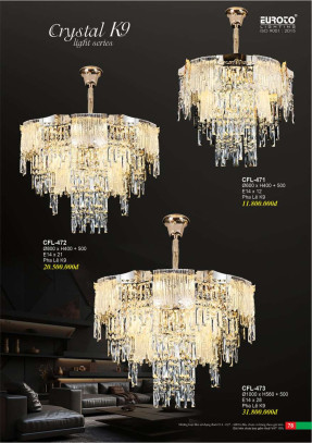 Đèn chùm pha lê Euroto CFL-471, CFL-472, CFL-473