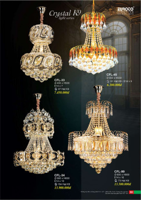 Đèn chùm pha lê Euroto CFL-33, CFL-34, CFL-45, CFL-99