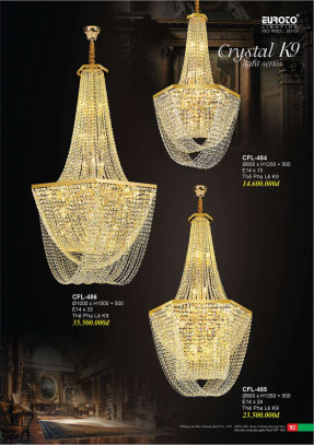 Đèn chùm pha lê Euroto CFL-484, CFL-485, CFL-486