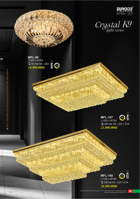 Đèn mâm pha lê Euroto MFL-56, MFL-107, MFL-108