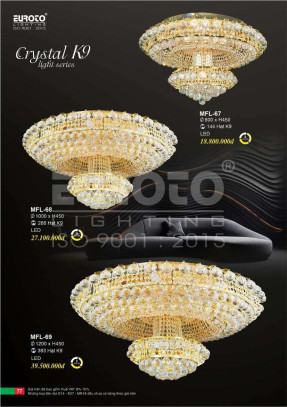 Đèn mâm pha lê Euroto MFL-67, MFL-68, MFL-69