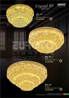 Đèn mâm pha lê Euroto MFL-101, MFL-102, MFL-103
