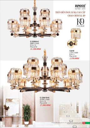 Đèn chùm Euroto C-235/8+4, C-236/10+5, V-819