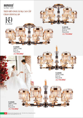 Đèn chùm Euroto C-231/6+4, C-232/8, C-233/6, C-234/8