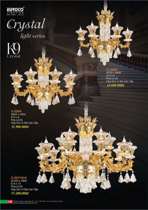 Đèn chùm Euroto C-225/6, C-226/8, C-227/10+5