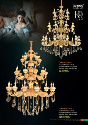 Đèn chùm Euroto C-2074/12+8+4, C-2073/15+10+5