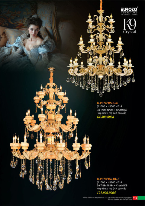 Đèn chùm Euroto C-2074/12+8+4, C-2073/15+10+5