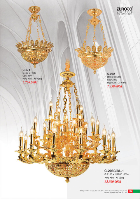 Đèn chùm Euroto C-271, C-272, C-2080/28+1