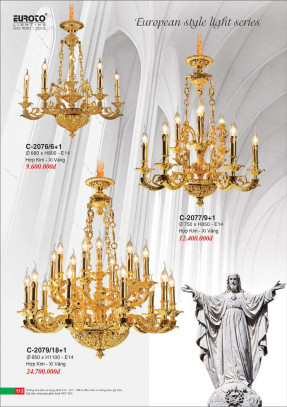 Đèn chùm Euroto C-2076/6+1, C-2077/9+1, C-2079/18+1