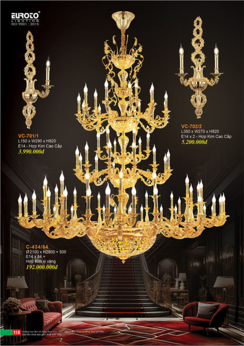 Đèn chùm Euroto C-434/84, VC-701/1, VC-702/2