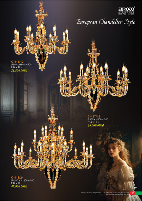 Đèn chùm Euroto C-416/12, C-417/15, C-418/24