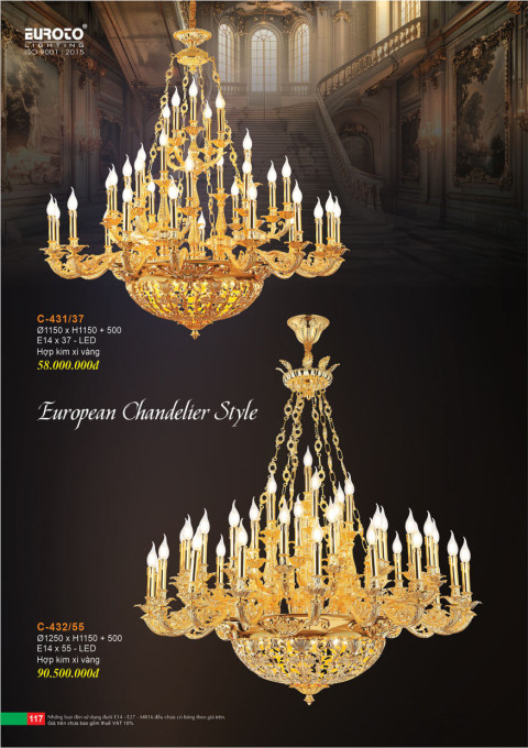 Đèn chùm Euroto C-431/37, C-432/55