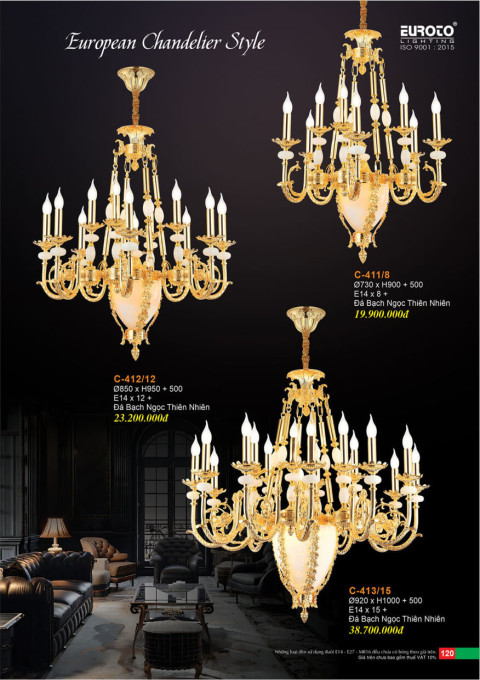 Đèn chùm Euroto C-411/8, C-412/12, C-413/15