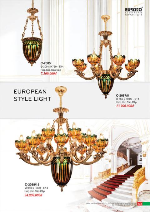 Đèn chùm Euroto C-2085, C-2087/8, C-2088/15
