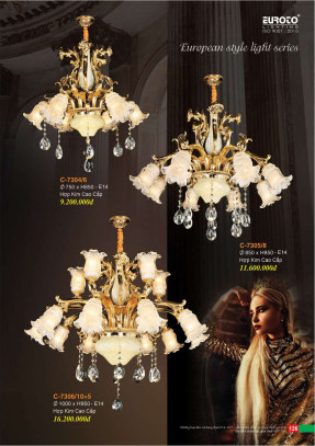 Đèn chùm Euroto C-7304/6, C-7305/8, C-7306/10+5