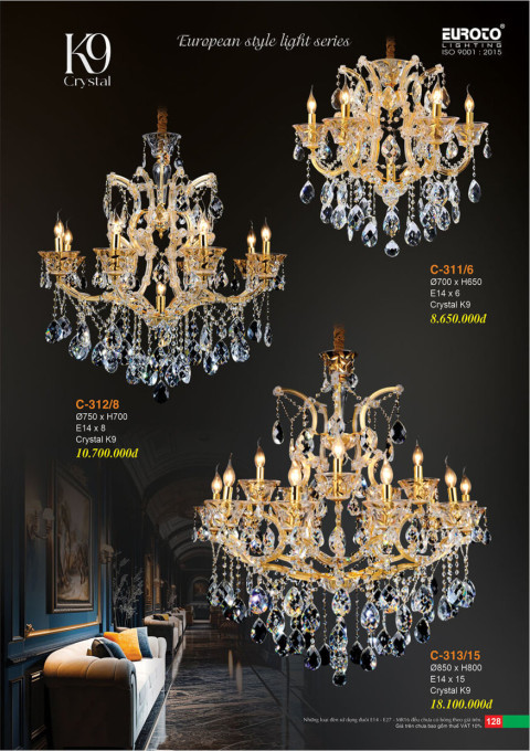 Đèn chùm Euroto C-311/6, C-312/8, C-313/15