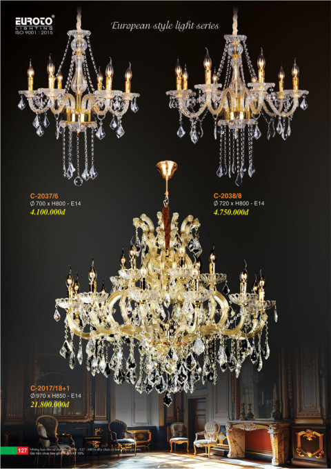 Đèn chùm Euroto C-2037/6, C-2038/8, C-2017/18+1