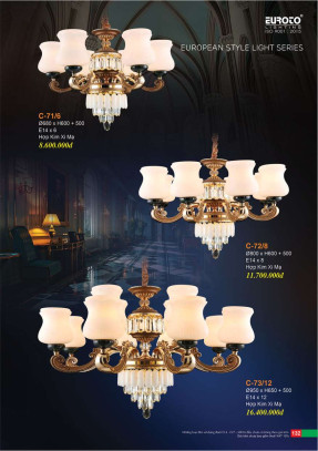 Đèn chùm Euroto C-71/6, C-72/8, C-73/12