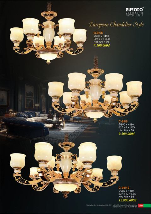 Đèn chùm Euroto C-97/6, C-98/8, C-99/12