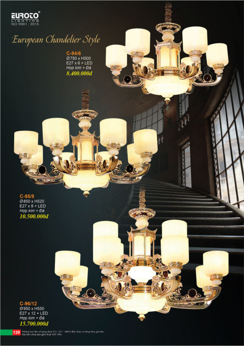 Đèn chùm Euroto C-94/6, C-95/8, C-96/12