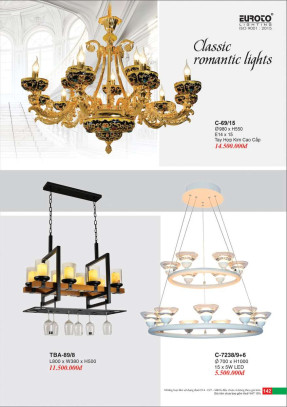 Đèn chùm Euroto TBA-89/8, C-7238/9+6, C-69/15