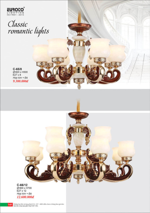 Đèn chùm Euroto C-65/8, C-66/12
