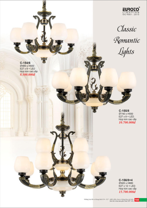 Đèn chùm Euroto C-154/6, C-155/8, C-156/8+4