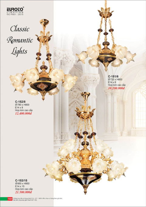 Đèn chùm Euroto C-151/6, C-152/8, C-153/15