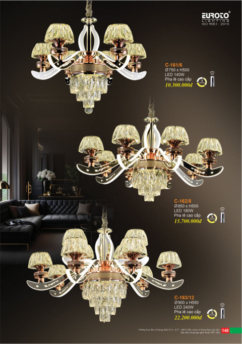 Đèn chùm Euroto C-161/6, C-162/8