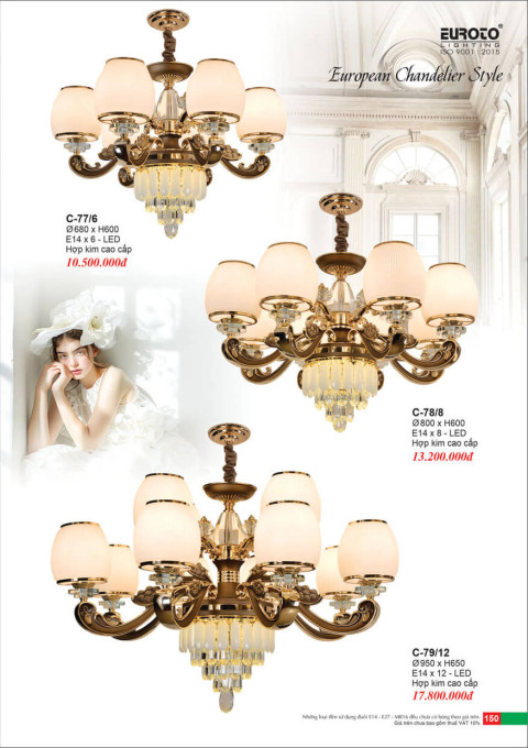 Đèn chùm Euroto C-77/6, C-78/8, C-79/12