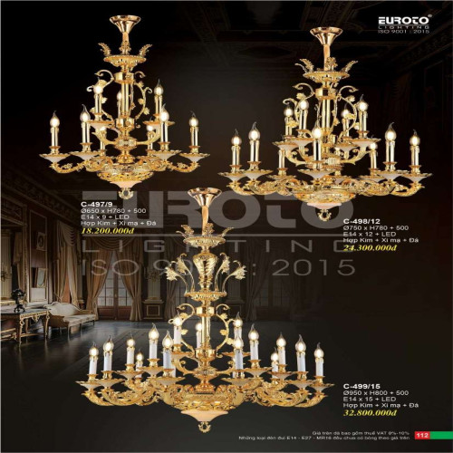 Đèn chùm Euroto C-497/9, C-498/12, C-499/15