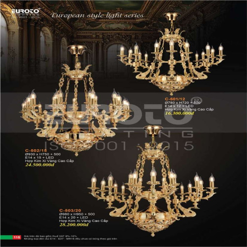 Đèn chùm Euroto C-501/12, C-502/15, C-503/20