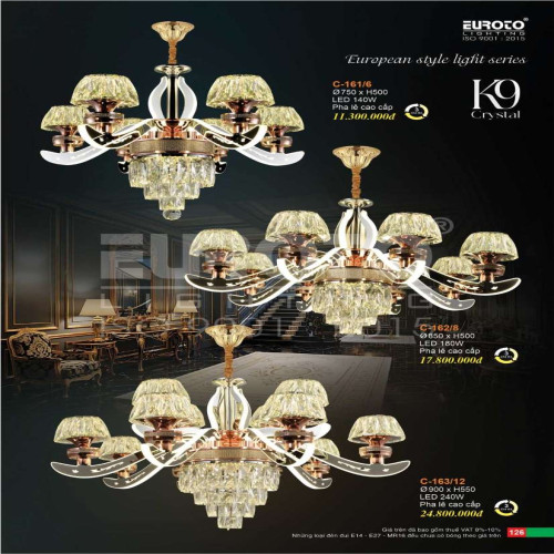 Đèn chùm Euroto C-161/6, C-162/8, C-163/12