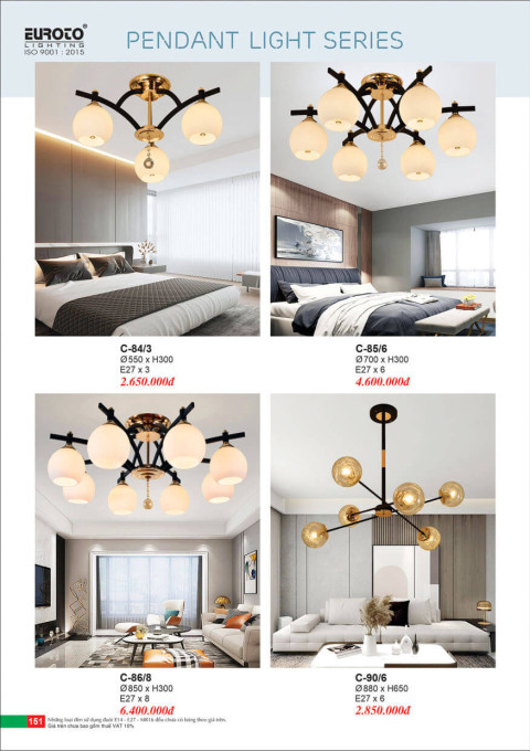 Đèn chùm Euroto C-84/3, C-85/6, C-86/8, C-90/6