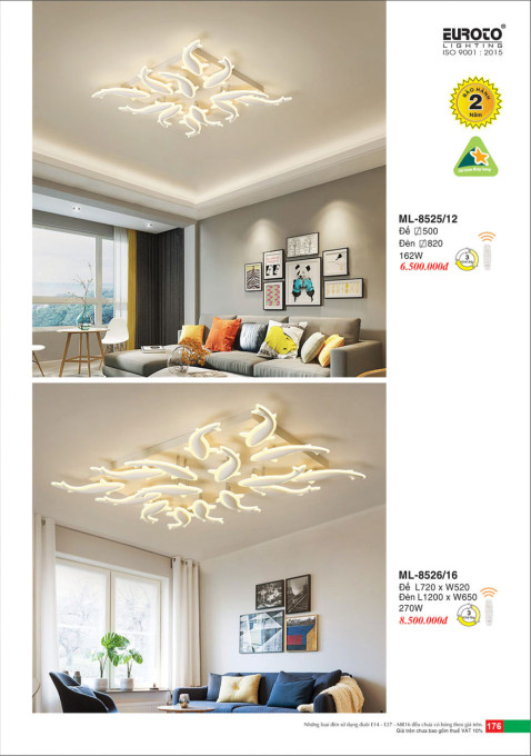 Đèn mâm led Euroto ML-8525/12, ML-8526/16