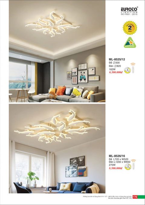 Đèn mâm led Euroto ML-8525/12, ML-8526/16