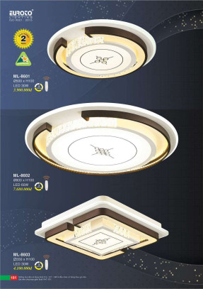 Đèn mâm led Euroto ML-8601, ML-8602, ML-8603