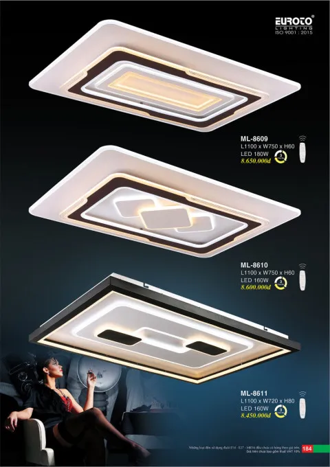 Đèn mâm led Euroto ML-8609, ML-8610, ML-8611