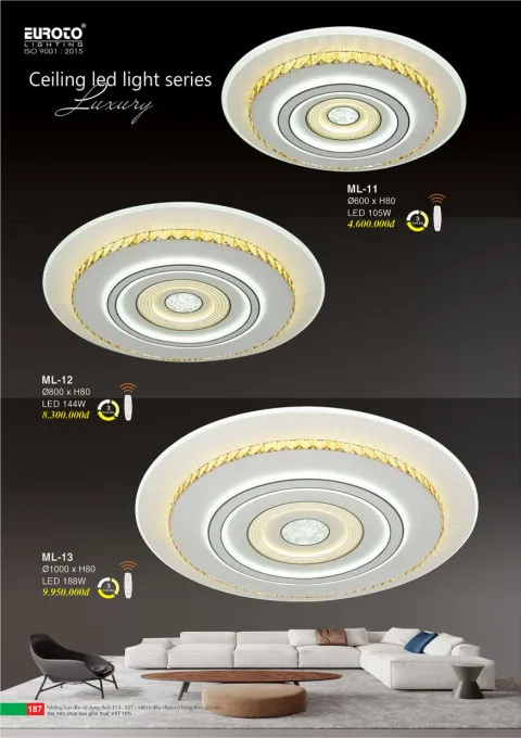 Đèn mâm led Euroto ML-11, ML-12, ML-13