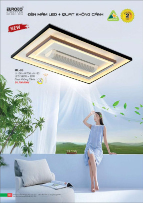 Đèn mâm led + quạt không cánh Euroto ML-95